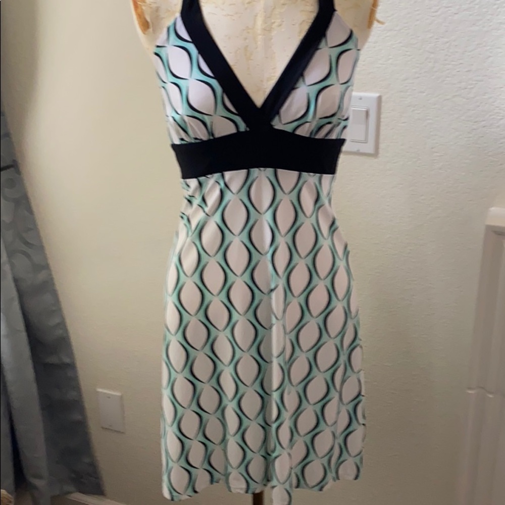 Dress in turquoise print